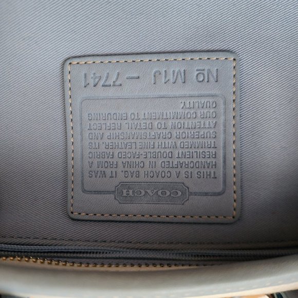 Coach Hampton Mini Tote in Baby Blue and White with Flower Key Fob - Picture 6 of 7